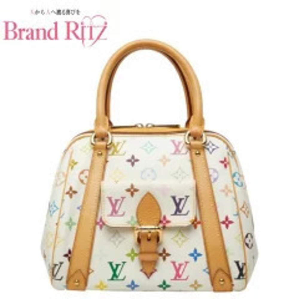 Louis Vuitton Monogram Multicolor Priscilla Top Handle Bag Leather Blanc White